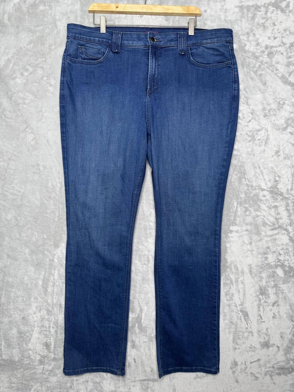 NYDJ Jeans Womens 20W Blue Straight Lift Tuck Technology Made in USA Plus Size